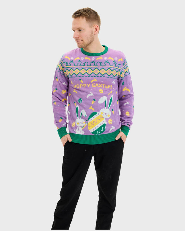 Eggercise Easter Sweater Purple for Men