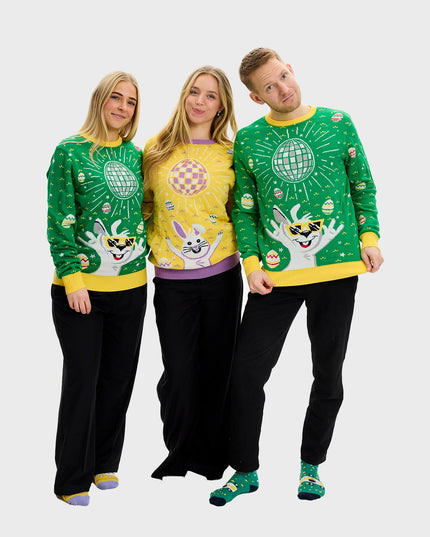 Disco Easter Sweater Green - Women's Edition