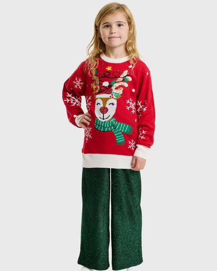Sweet Reindeer Christmas Sweater for Kids