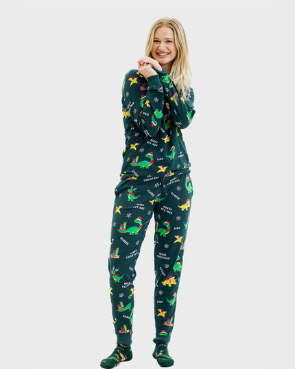 Dino Christmas Pajamas for Women - Family Collection