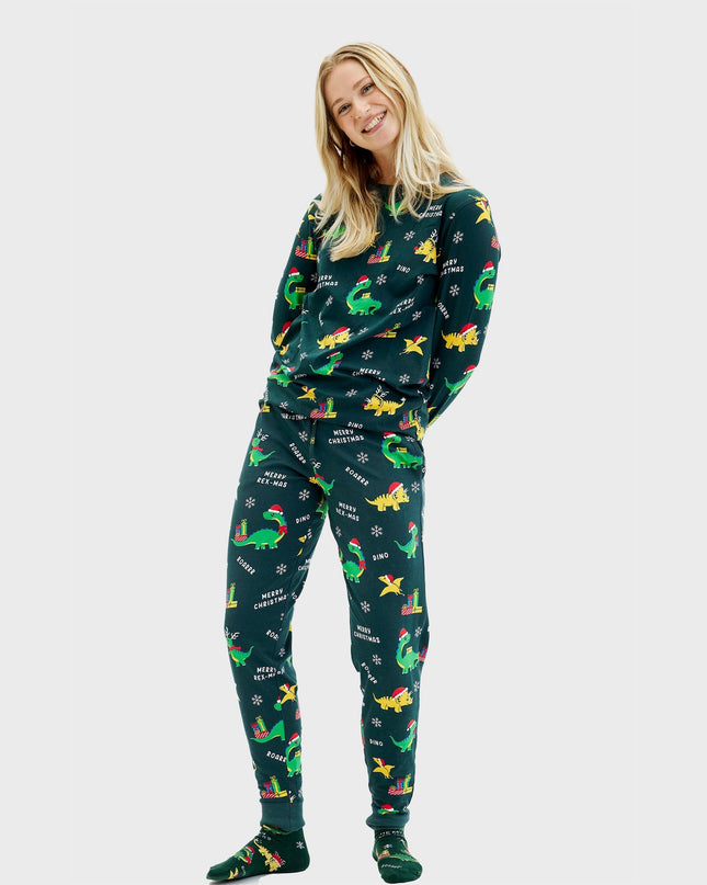 Dino Christmas Pajamas for Women - Family Collection
