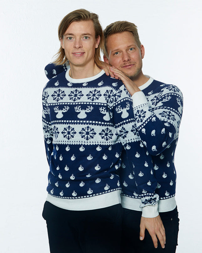 Classic Blue Christmas Sweater for Men