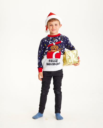 Feliz Navidog Christmas Sweater for Kids