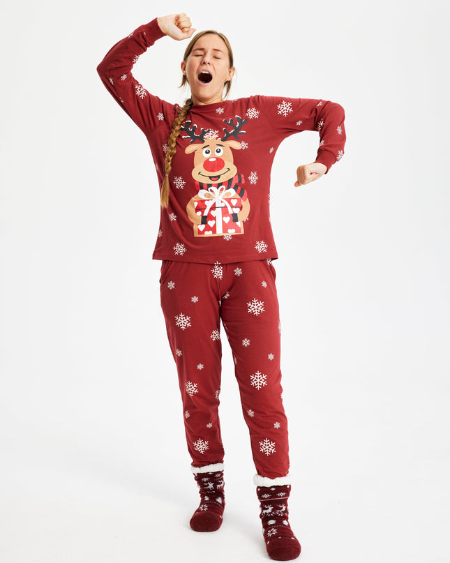 Rudolf's Cute Red Christmas Pajamas for Women