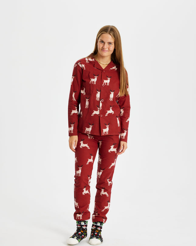 Reindeer Flannel Christmas Pajamas - Women