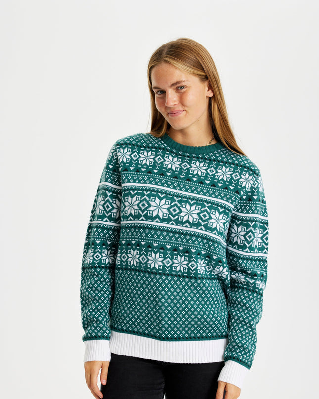 Traditional Green Christmas Sweater for Women