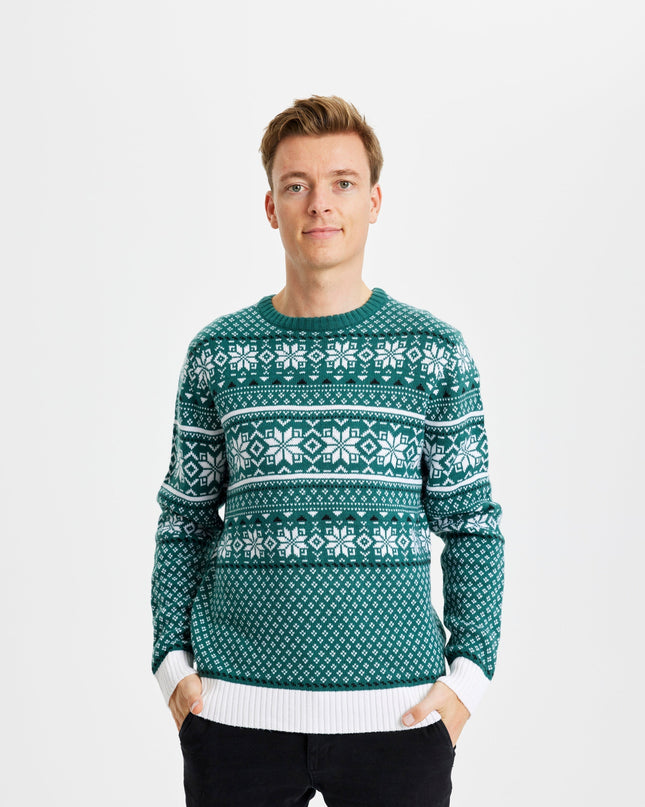 Traditional Green Christmas Sweater for Men