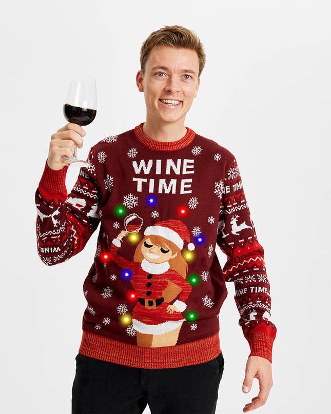 "Wine Time" Christmas Sweater for Men