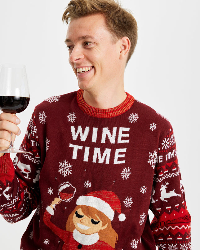 "Wine Time" Christmas Sweater for Men