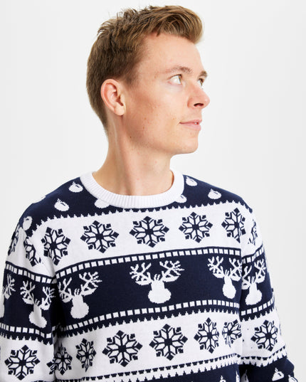 Classic Blue Christmas Sweater for Men