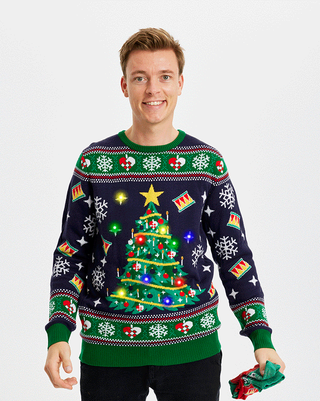 Blue Christmas Tree Sweater for Men