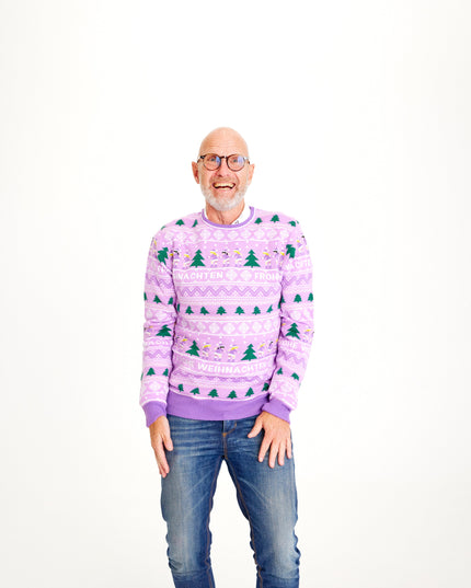 Merry Christmas Purple Sweater for Men