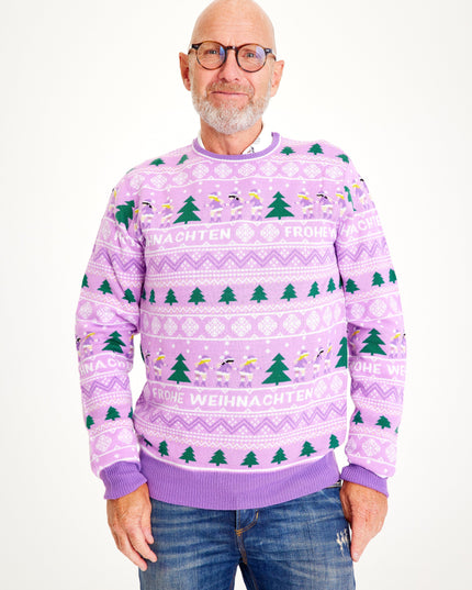 Merry Christmas Purple Sweater for Men