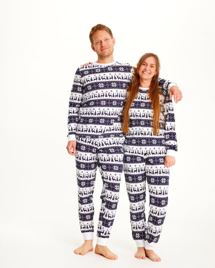 Navy Reindeer Christmas Pajamas for Men