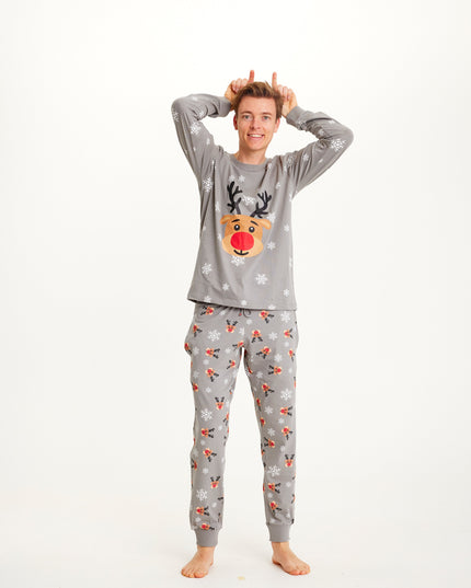 Gray Rudolph Christmas Pajamas for Men