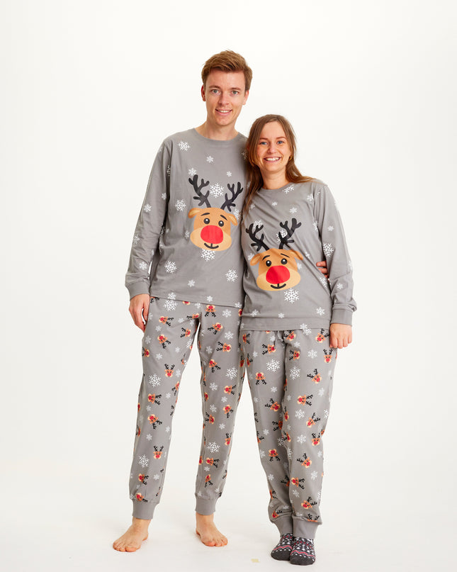 Gray Rudolph Christmas Pajamas for Women
