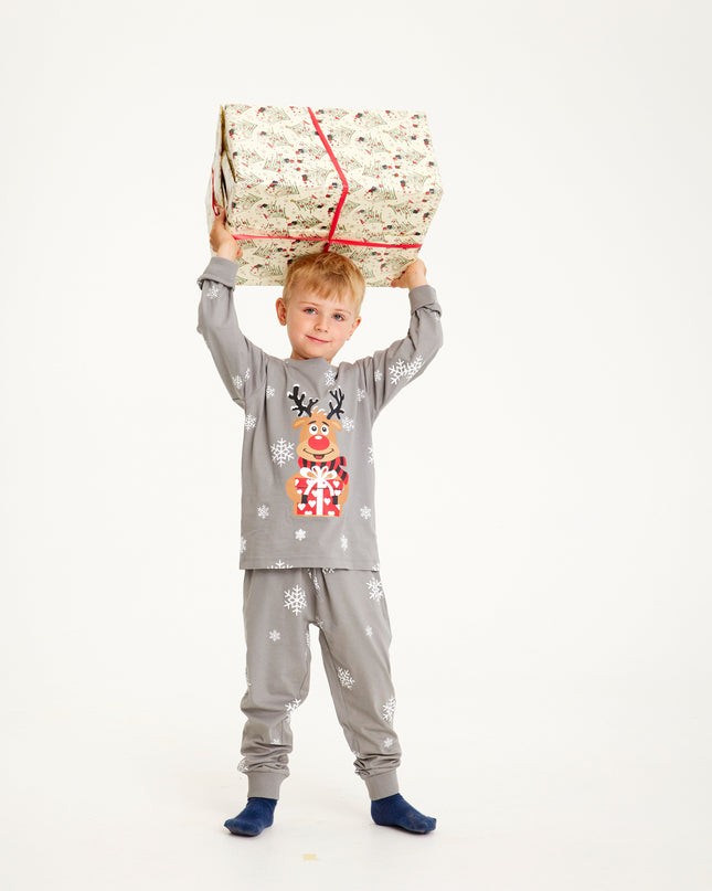 Adorable Gray Rudolph Pajamas for Kids - Family Favorite