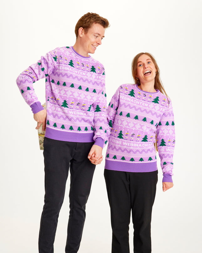 Merry Christmas Purple Sweater for Women