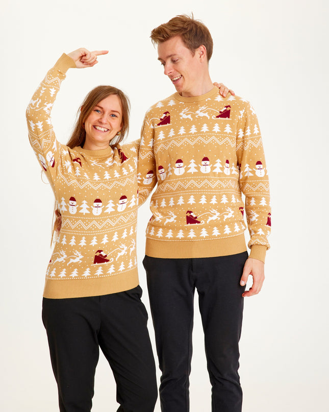 Stylish Beige Christmas Sweater for Women - Bestsellers