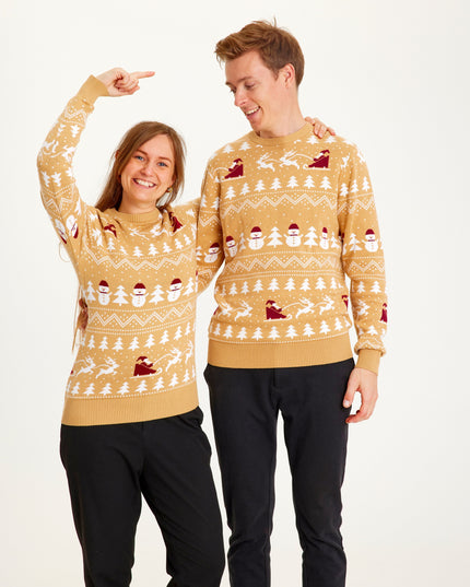 Stylish Beige Christmas Sweater for Men - Bestsellers