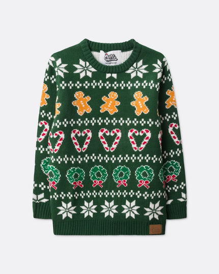 Kids Classic Knit Green Christmas Sweater