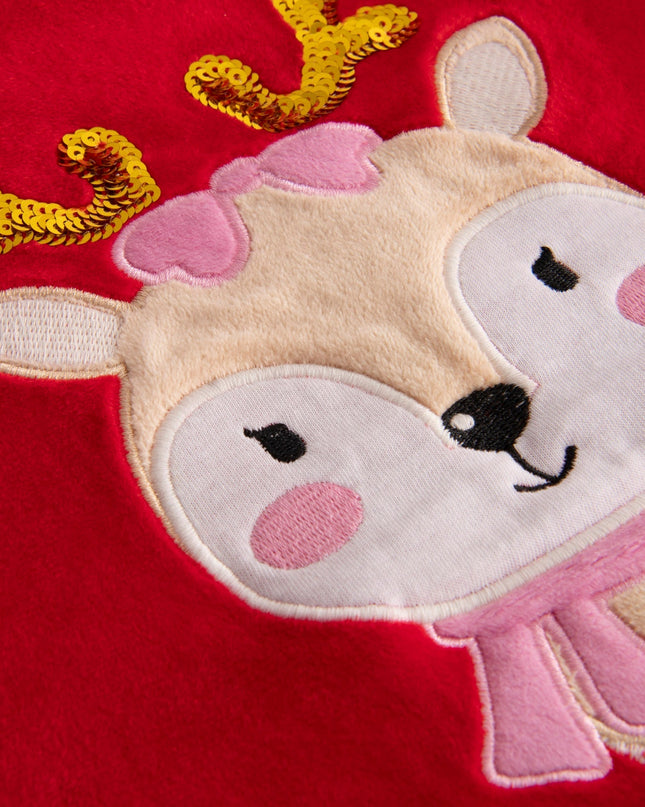 Kids' Red Reindeer Christmas Sweater