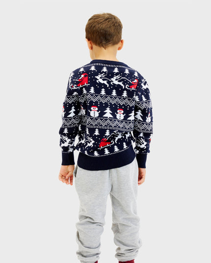 Stylish Navy Christmas Sweater for Kids