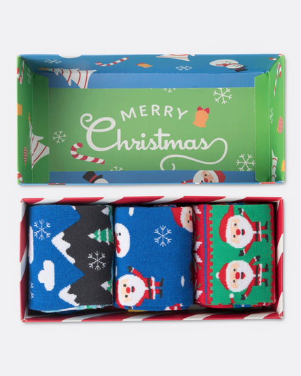 Kids' Christmas Socks Gift Box (3-pack)