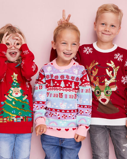 Kids' Reindeer Tree Christmas Sweater