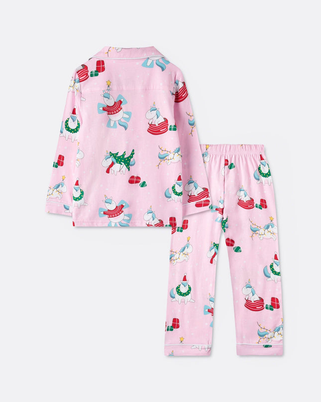 Kids' Unicorn Collared Christmas Pyjamas