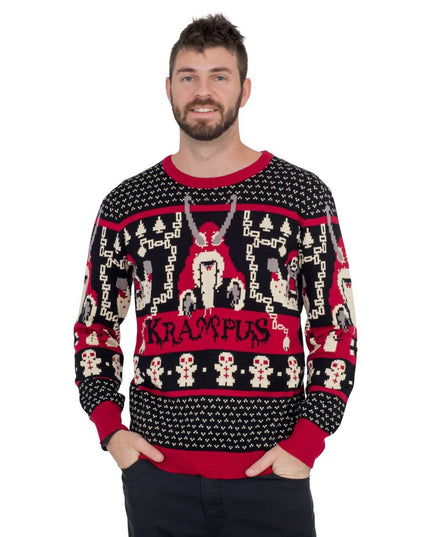Krampus Knit Ugly Christmas Sweater for Fun