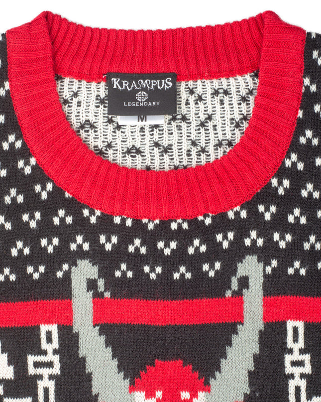 Krampus Knit Ugly Christmas Sweater for Festive Fun