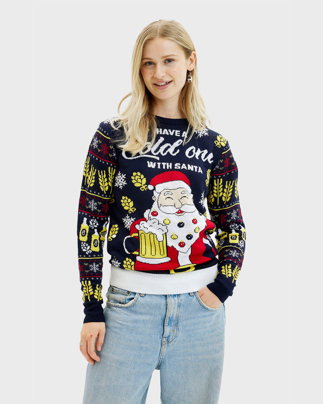 Have A Cold One With Santa Christmas Sweater for Women