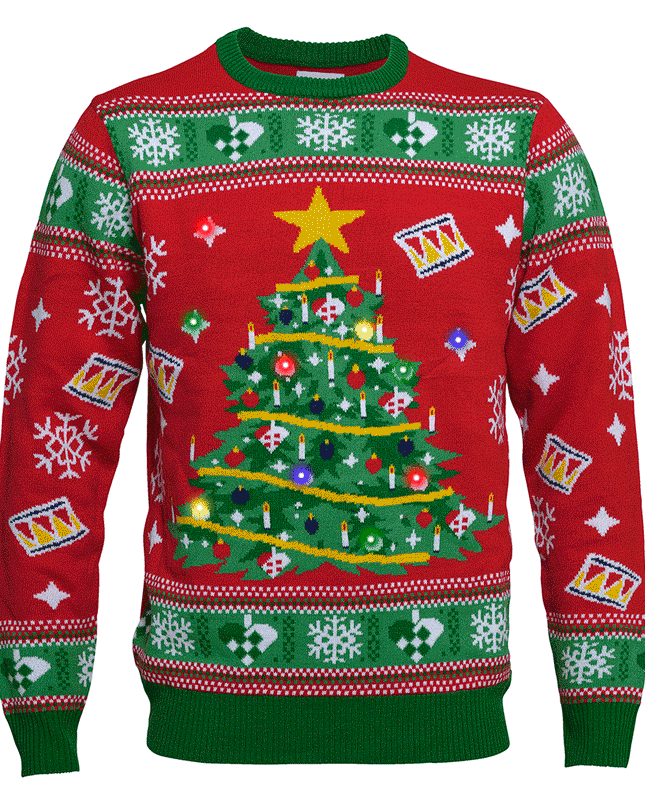 Christmas Tree Sweater for Men - Light-Up Ugly Christmas Sweater