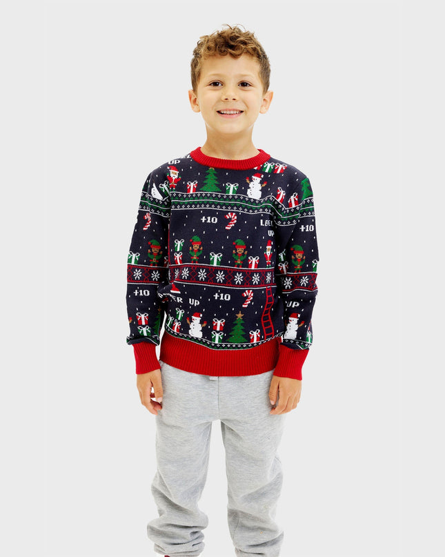 Vintage Gamer Christmas Sweater for Kids