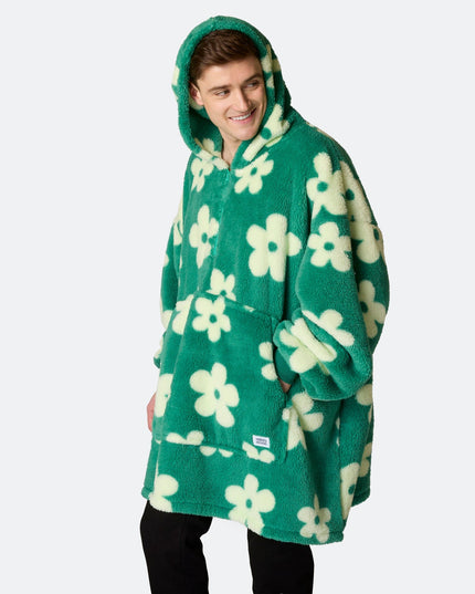 Flowers Green Teddy HappyHoodie for Spring Vibes