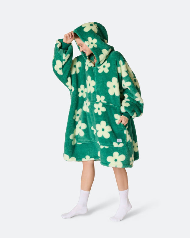 Flowers Green Teddy HappyHoodie