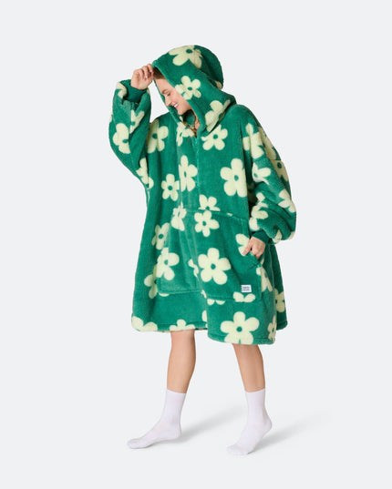 Flowers Green Teddy HappyHoodie for Spring Vibes