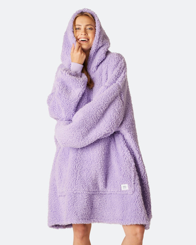 HappyHoodie Purple Sherpa for Adults - Stylish Comfort