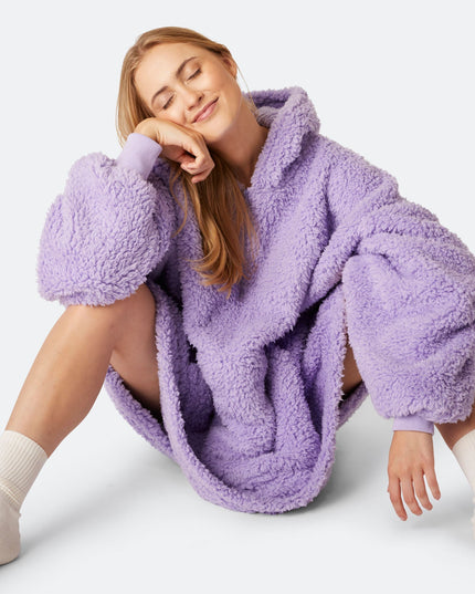 HappyHoodie Purple Sherpa for Adults - Stylish Comfort
