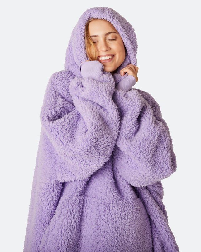 HappyHoodie Purple Sherpa for Adults - Stylish Comfort