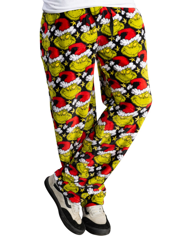 Grinch All Over Santa Hat Christmas Lounge Pants