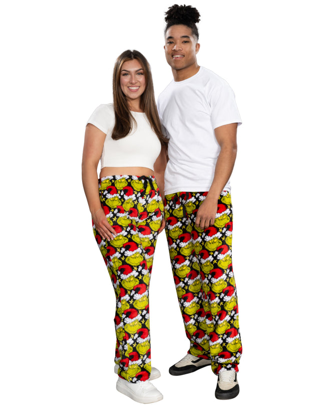 Grinch All Over Santa Hat Christmas Lounge Pants