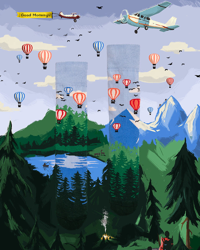 Many Mornings Zokni - Adventure Balloon Fun Socks for All Ages
