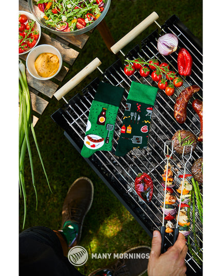 Many Mornings Zokni - BBQ Christmas Fun Socks for Everyone