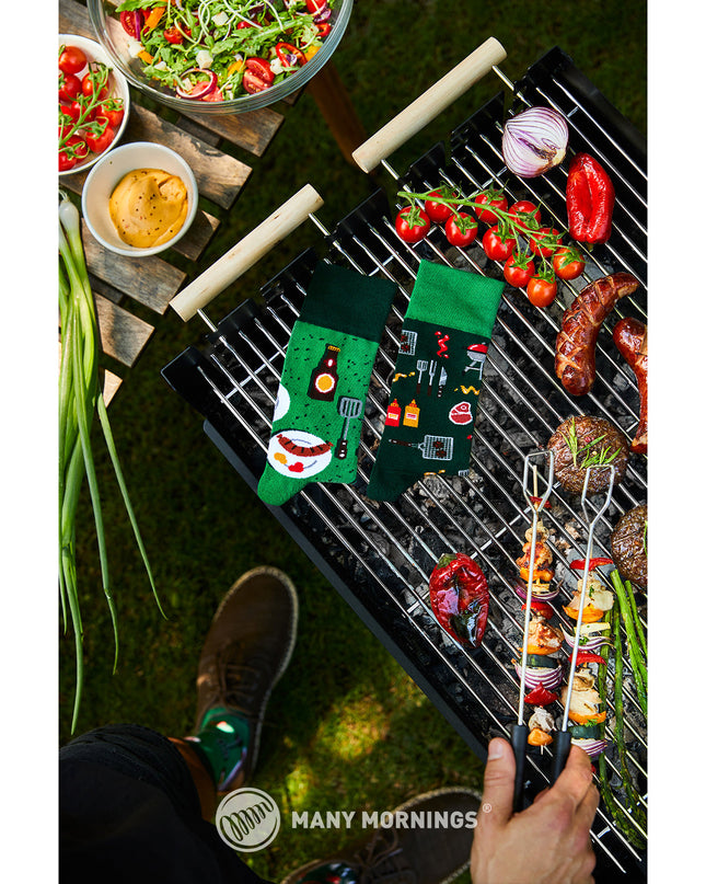 Many Mornings Zokni - BBQ Christmas Fun Socks for Everyone