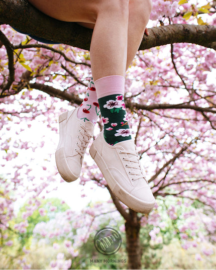 Many Mornings Zokni - Cherry Blossom Fun Socks for All Ages