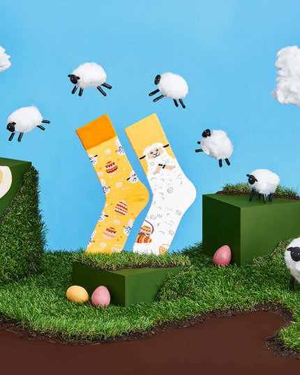 Many Mornings Zokni - Easter Lamb Fun Socks Collection
