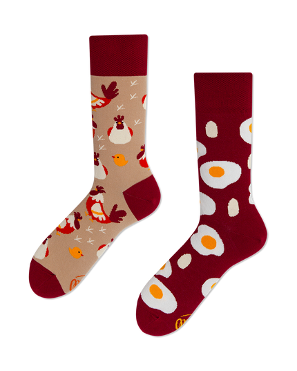 Egg and Chicken Fun Socks by Many Mornings