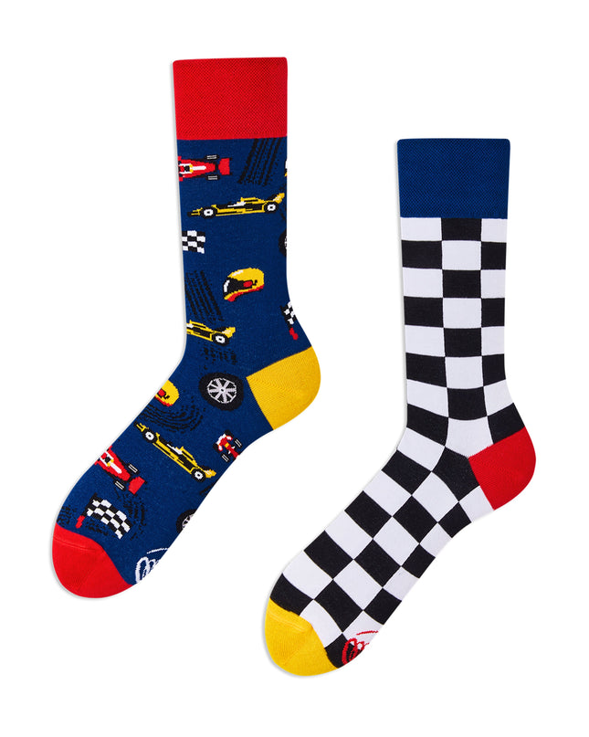 Many Mornings Zokni - Formula Racing Fun Socks for Everyone